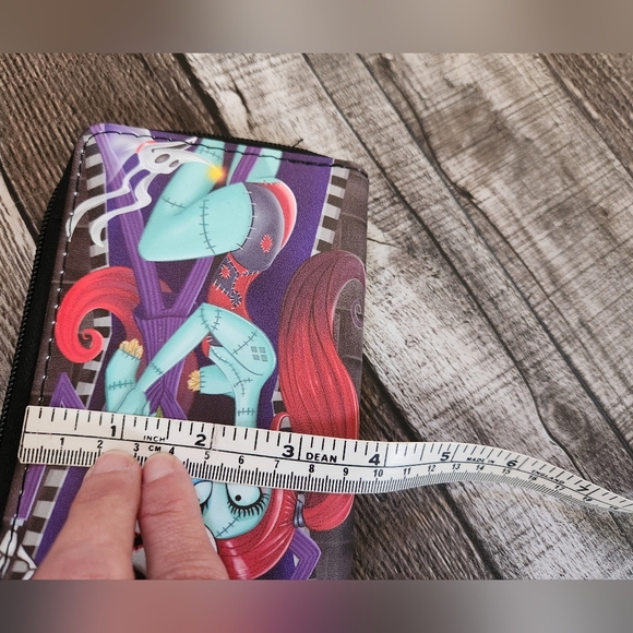 Nightmare Before Christmas Jack and Sally Horror Tim Burton Zippered Wallet - Picture 8 of 9